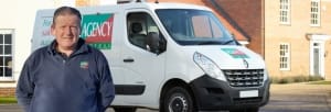 Agency Express franchise case study. Franchisee Peter Waters with van.