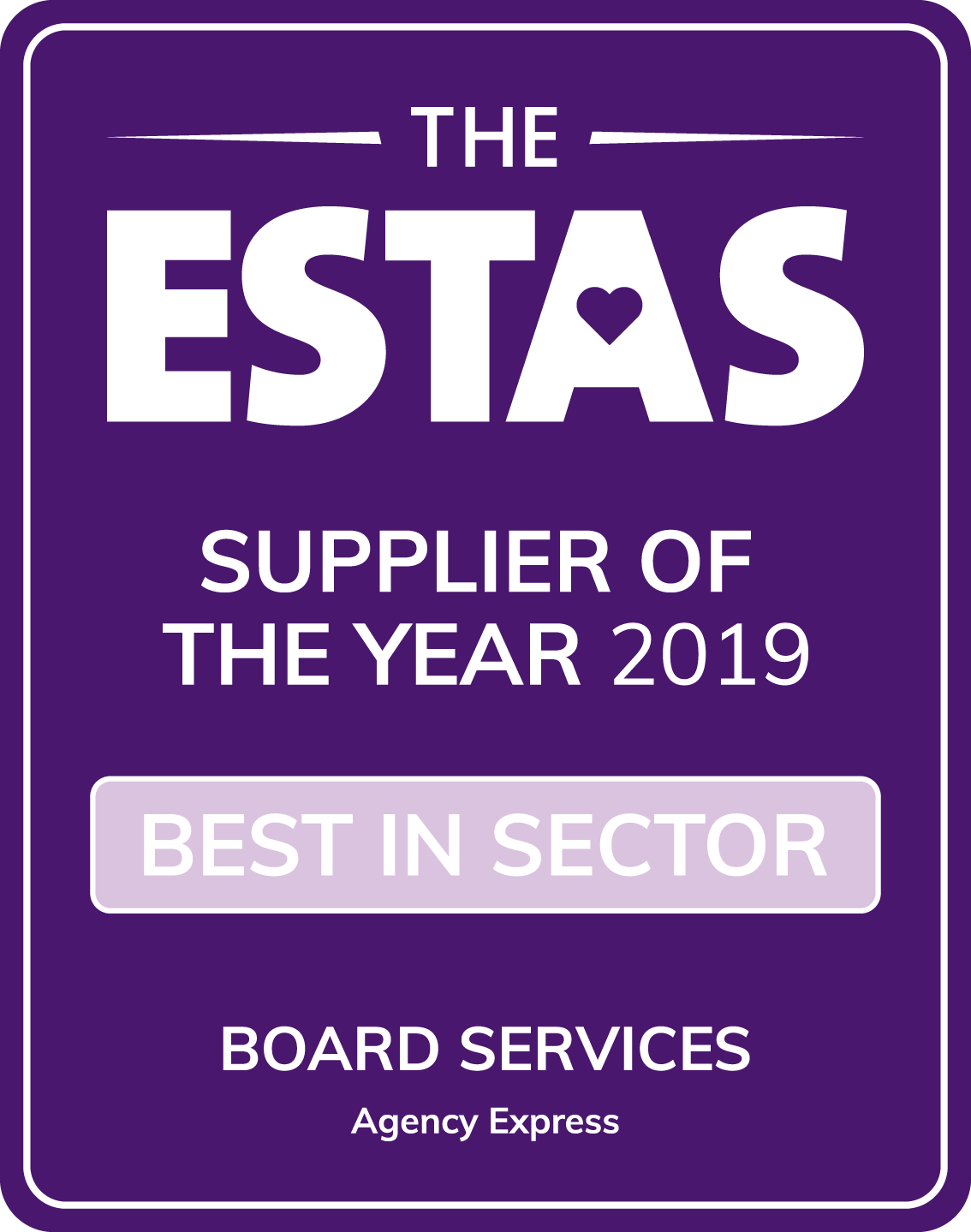 2019 ESTAS Awards - Supplier of the Year - Best in sector logo