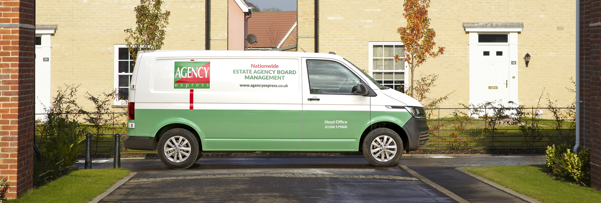 Agency Express estate agency board erector - van and driver